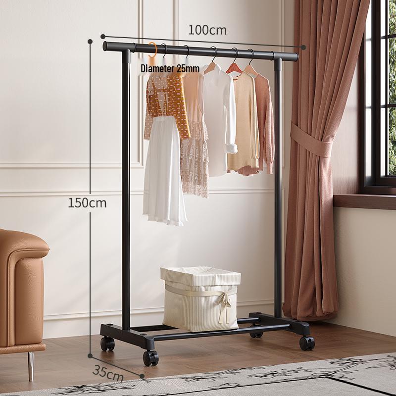Multifunctional Floor Coat and Clothes Drying Rack for Bedroom, Balcony, or Dorm.