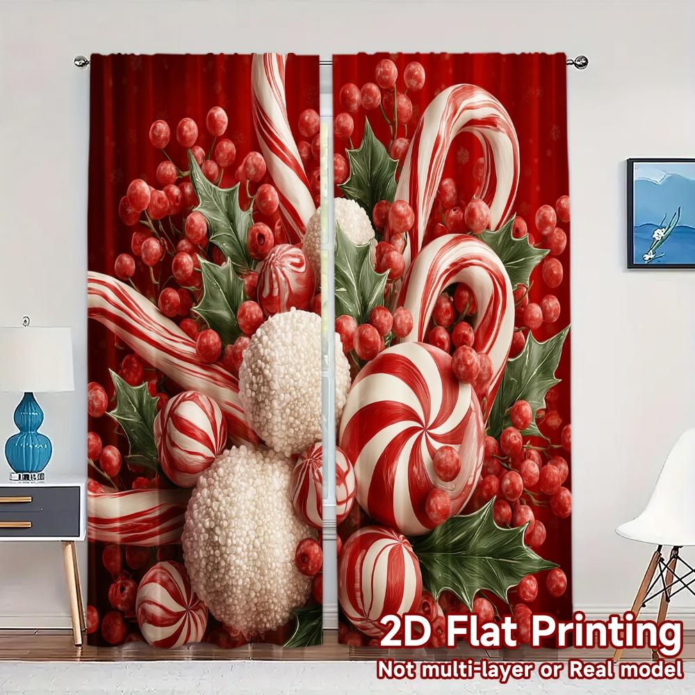 

Set Of 2 Modern Flat Printing Jit Curtains Without Rod Candy Swirl Bliss Creative Polyester Easy Install Curtain Made W100*H70(CM)-Rod Pocket&2PCS