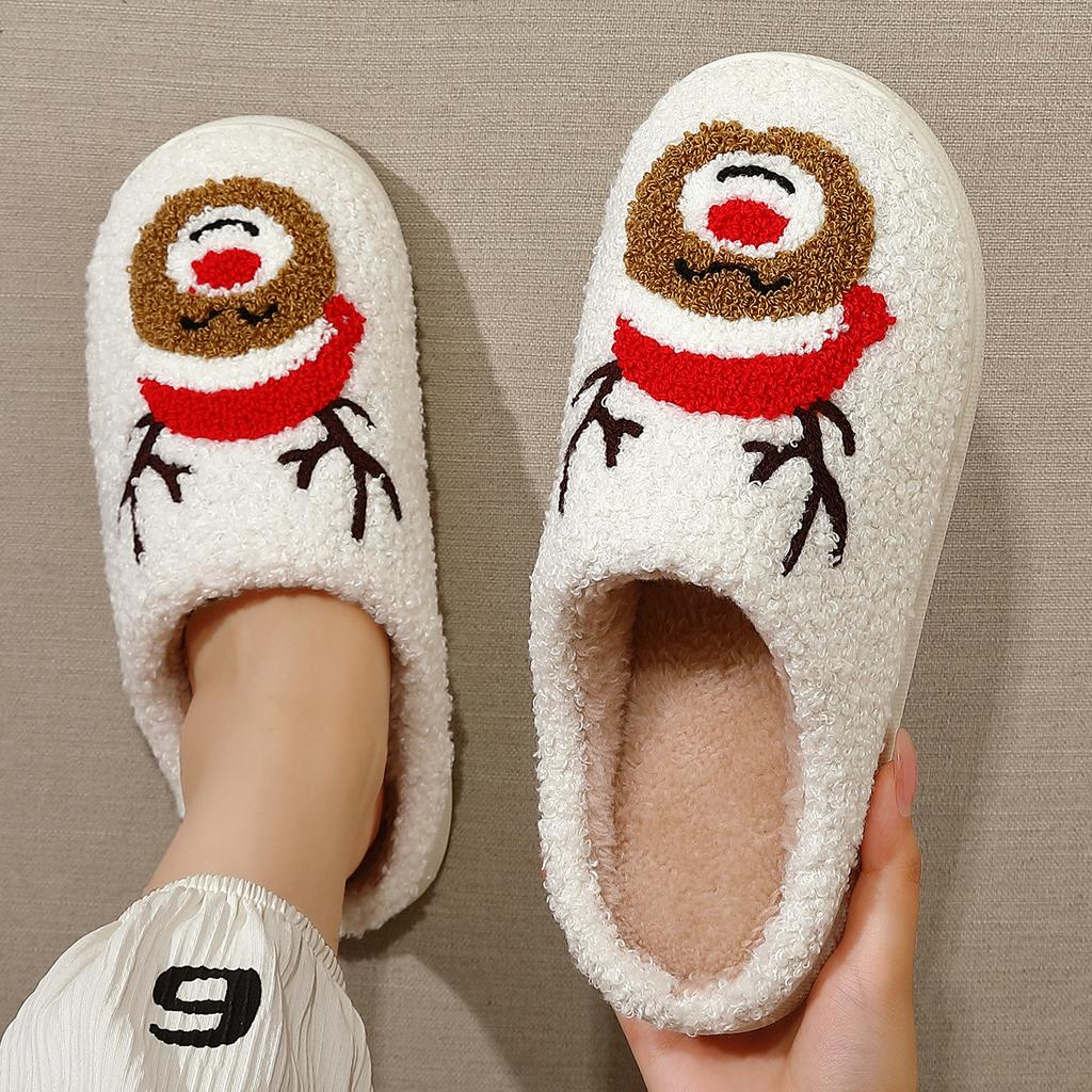 Cute Cartoon Cotton Slippers Winter New Couple Home Indoor Non-slip Warm Plush Cotton Mop
