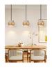 Adjustable Wabi-Sabi Style Solid Wood Pendant Light for Bedroom, Dining, or Bar