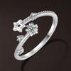 Simple Star Ring with Imitation Moissanite - Elegant Jewelry Popular in Europe, America, Japan, and Korea