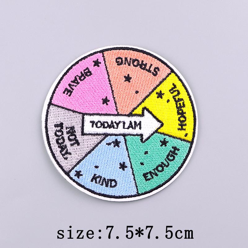 Letters Flower Embroidery Patch Iron On Patches For Cloting Cartoon Embroidered Patches On Clothes Applique Stickers Decor
