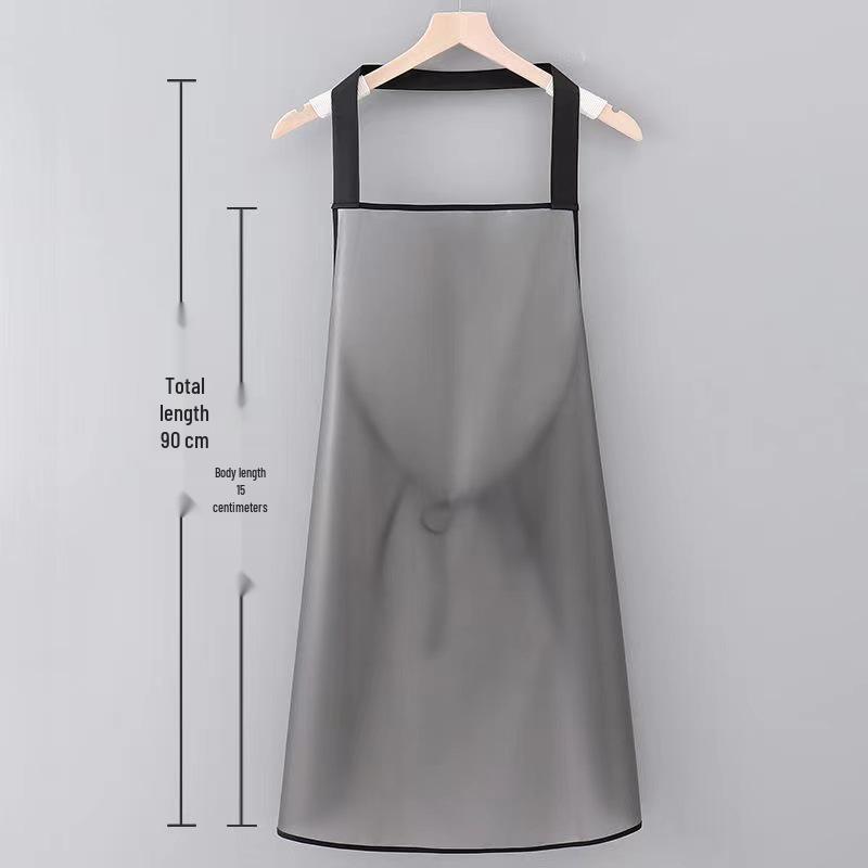 Unisex průhledná vodotěsná kuchyňská zástěra, matné TPU bez nutnosti praní pro vaření & práci s mořskými plody