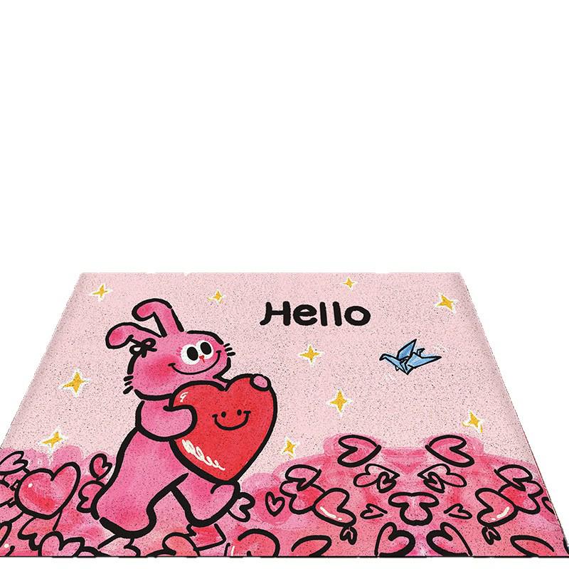 Cartoon PVC Loop Door Mat - Dirt & Wear-Resistant, Easy Clean Foot Rug for Home & Hallway