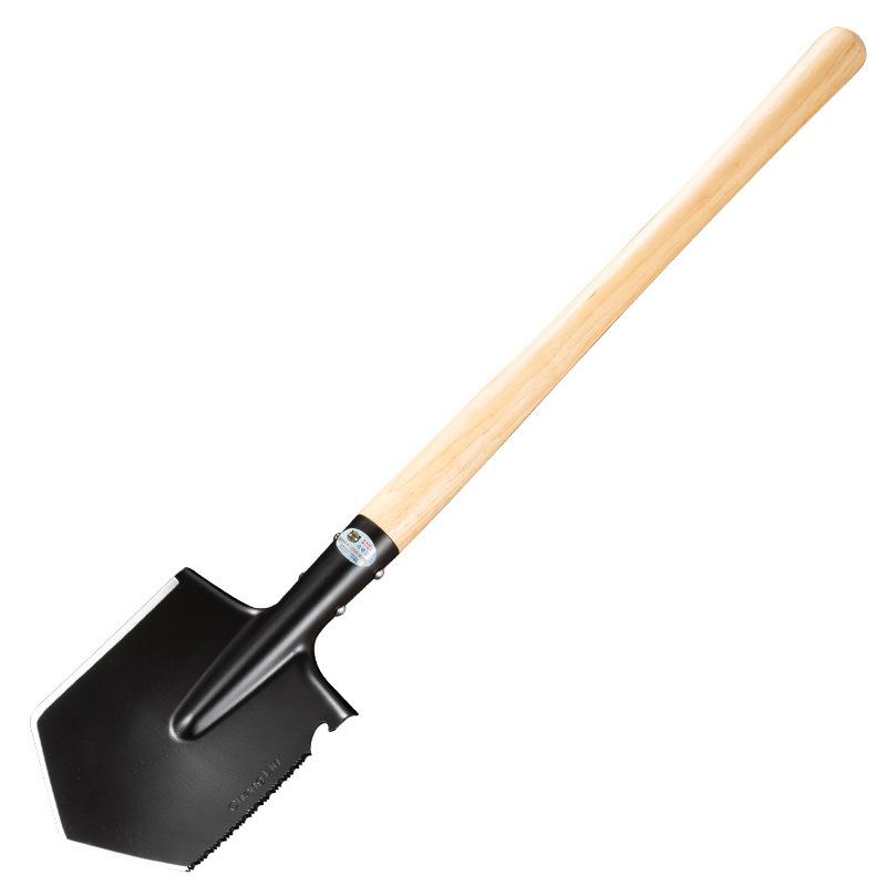 Changlin 106A Russian-Style Sapper Shovel - 80cm Wooden Handle, Large Military Engineering Outdoor Shovel