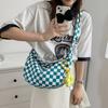 Women's new casual plaid bag large-capacity plaid messenger bag trendy neutral checkerboard one-shoulder women's bag