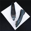 Spring and summer high heels women's medium heel single shoes soft leather pointed metal buckle fashion work girls shoes