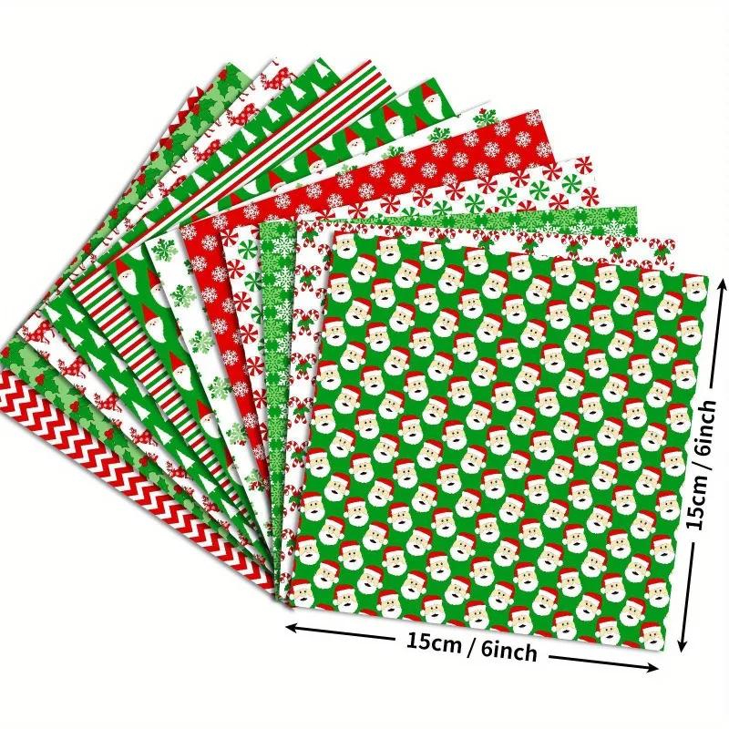 12 Sheet DIY Christmas Gift Wrapping Paper,Background Decorations Paper,DIY Photo Album,Scrapbook,Santa Claus Pattern Paper