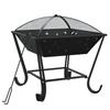 VidaXL Foyer avec tisonnier 50 cm XXL acier, chauffage, chauffe-terrasse, foyer extérieur, cheminée, chauffage d'extérieur, 360065