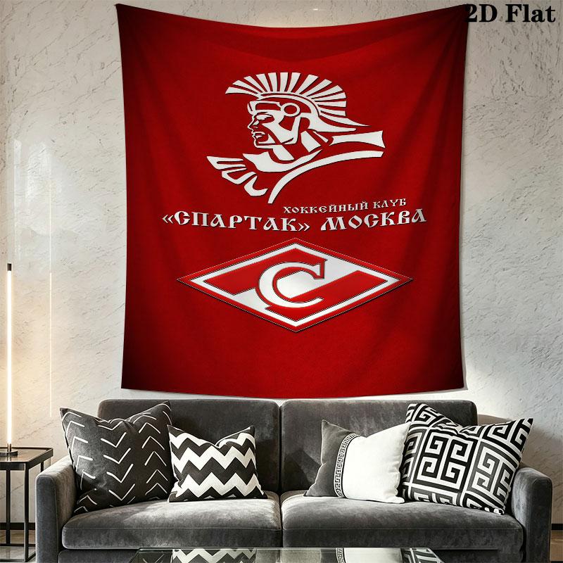 Spartak Moscow Fire Wall Hanging Printed Fabric Blanket Decorative Tapestries for Bedroom Living Room Home Decor