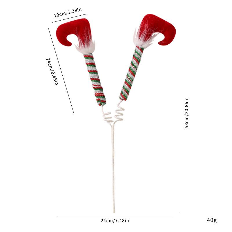 Weihnachtsbaumschmuck Gestrickter Elfenbein Zweig Rot Weiß Gestreifte Lutscher Ornamente 2026 Silvester Heimdeko Großhandel