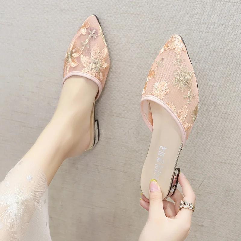 

Мода с каблуком Уличные женские тапочки и женские сандалии Элегантные Модные Легкие Летняя обувь Распродажа Корейский стиль Шикарные шлепанцы 40