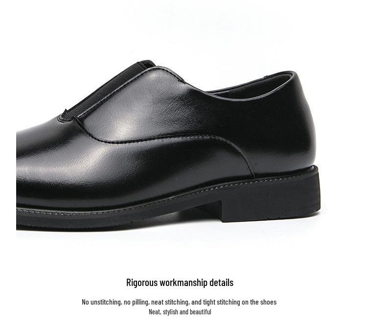 Men's Large Pointed Toe Leather Slip-on Shoes - Business, Formal, Wedding, Office Derby