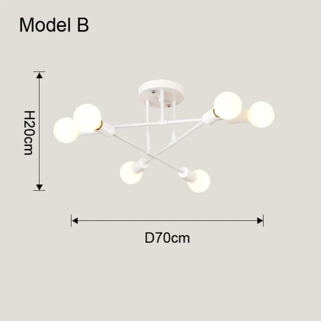New Elegant, Stylish, and Modern Nordic Black and Gold LED Ceiling Lamp - Contemporary Sputnik Chandelier for Bedroom and Dining