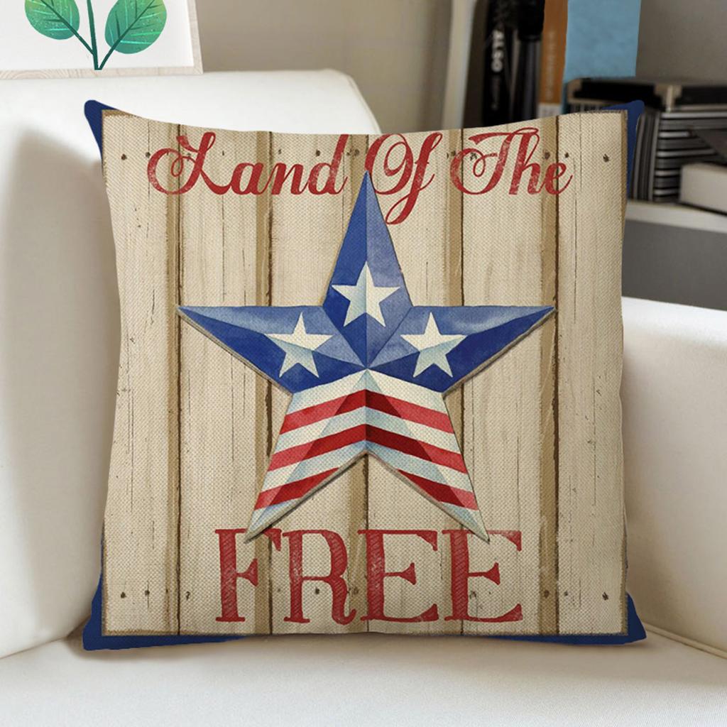 Independence Day Pillowcase Cartoon  Linen Digital Printing Pillowcase
