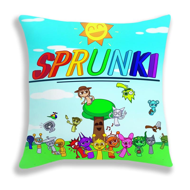 Sprunki Pillow Case Cute Cartoon Figure Throw Cushion Cover Pillowslip 45x45cm Home Room Decoration Gift Sprunki Pillowcase Kids