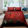 Valentine's Day Rose Duvet Cover Set Romantic Couple Theme Bedding Set 3D Rose Comforter Cover Set Love Bedspread Twin King Size