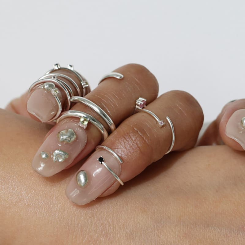 BRILLPIECE Twin stone nail ring