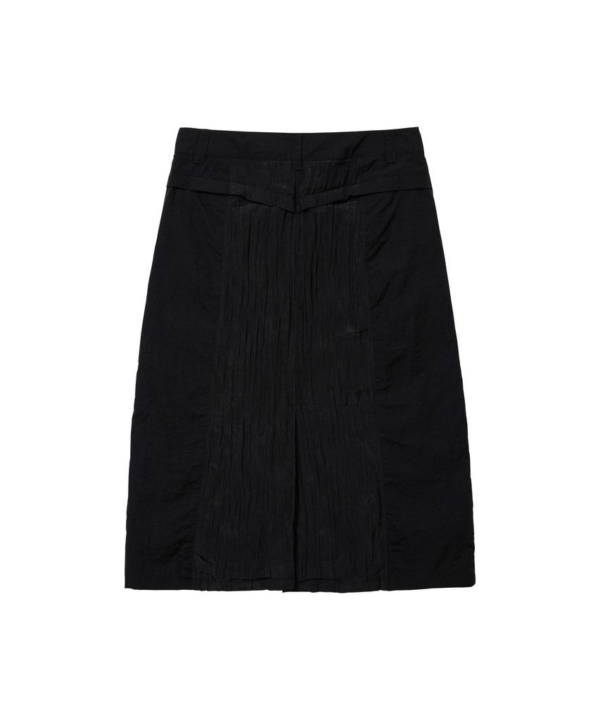 WELLBEING EXPRESS Wrinkle Nylon Skirt Black