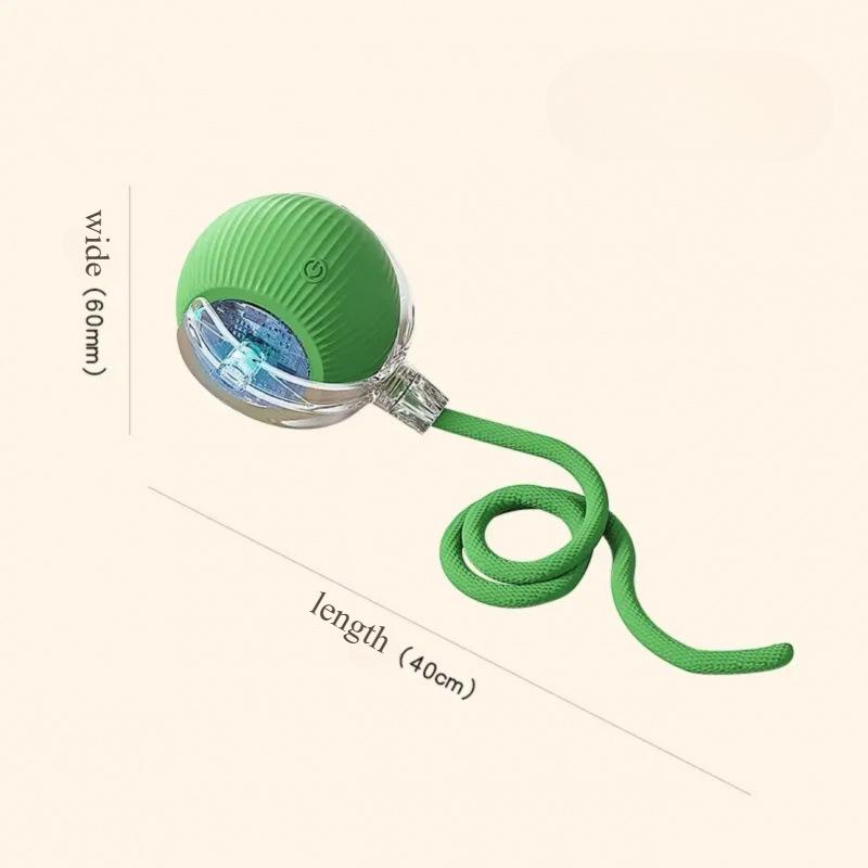Cat Interactive Ball Toy, Automatic Rolling Ball with Tail, Rechargeable Smart Pet Interactive Toy, Cat Smart Ball