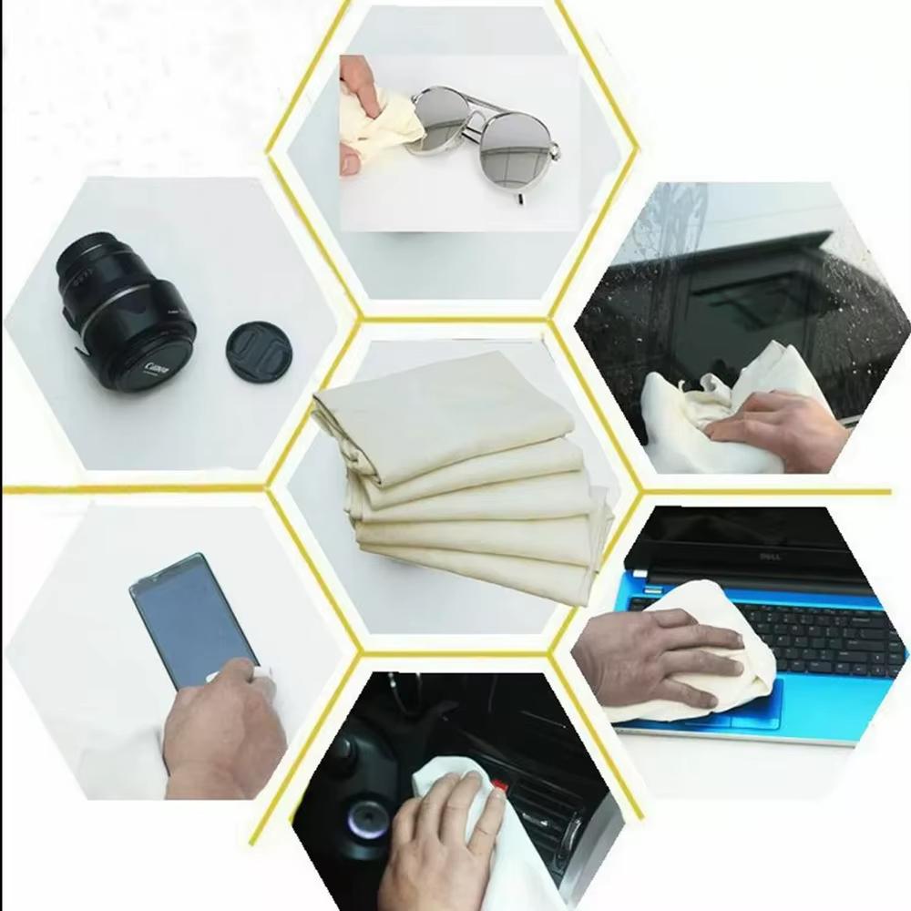 Natural Deerskin Leather Clean Cloth Car Home Washing Care Quick Dry Cleaning Towel Super Absorbent Glass Drying Rags
