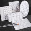 Borrence Paint Tray Palette Reusable Imitation Ceramic Paint Palette Tray for Artist Acrylic Watercolor Oil Painting DIY Craft