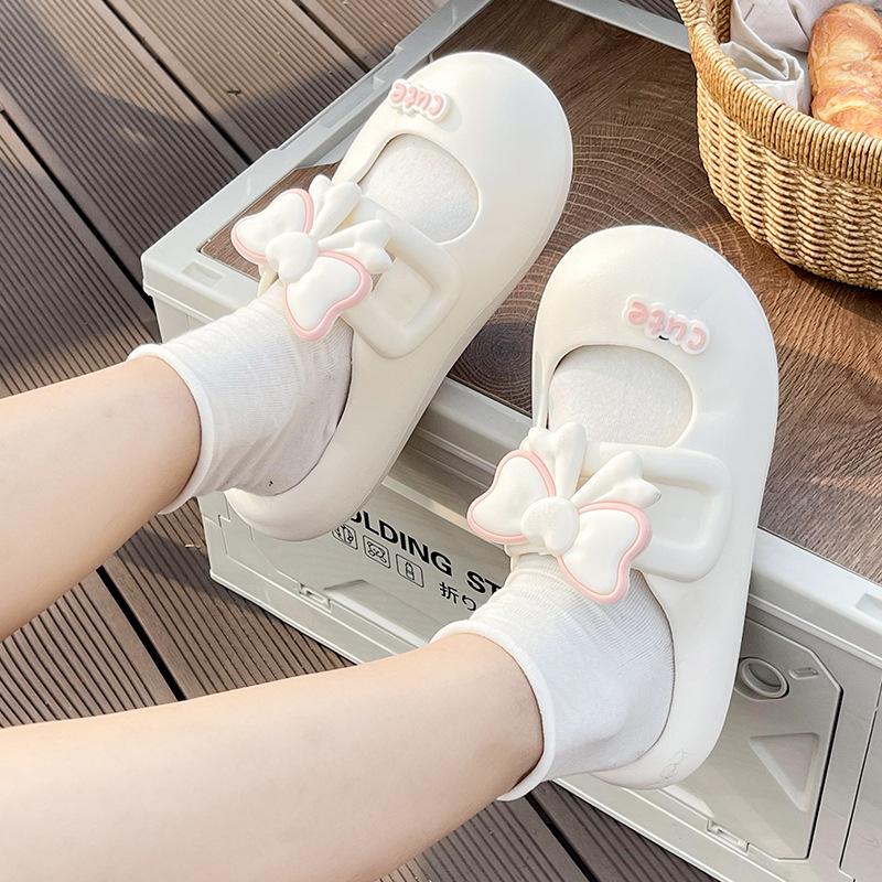 Bow Slippers Women's 2025 Summer New Internet Celebrities Super Fire Stepping Shit Feeling Soft Bottom Bag Head Casual Cool Slippers Women