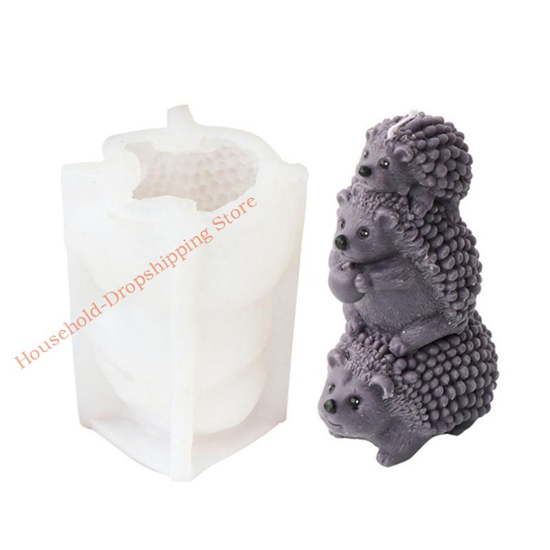 85AD 3D Stacked Animal Mold Adorable 3D Deer Elephant Kitten Bird Silicone Mould for Homemade Cake Chocolate Crafts