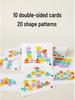 3D Balance Beam Stacking Game: Early Education Puzzle with Double-Sided Pattern Cards and Building Blocks for Kids