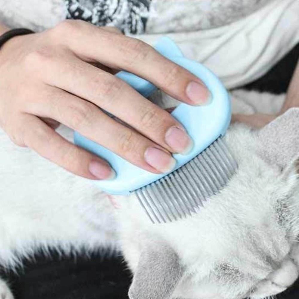 Fine Soft Brush Cat Massage Comb Plastic Handle Cat Grooming Comb For Long Short Hair