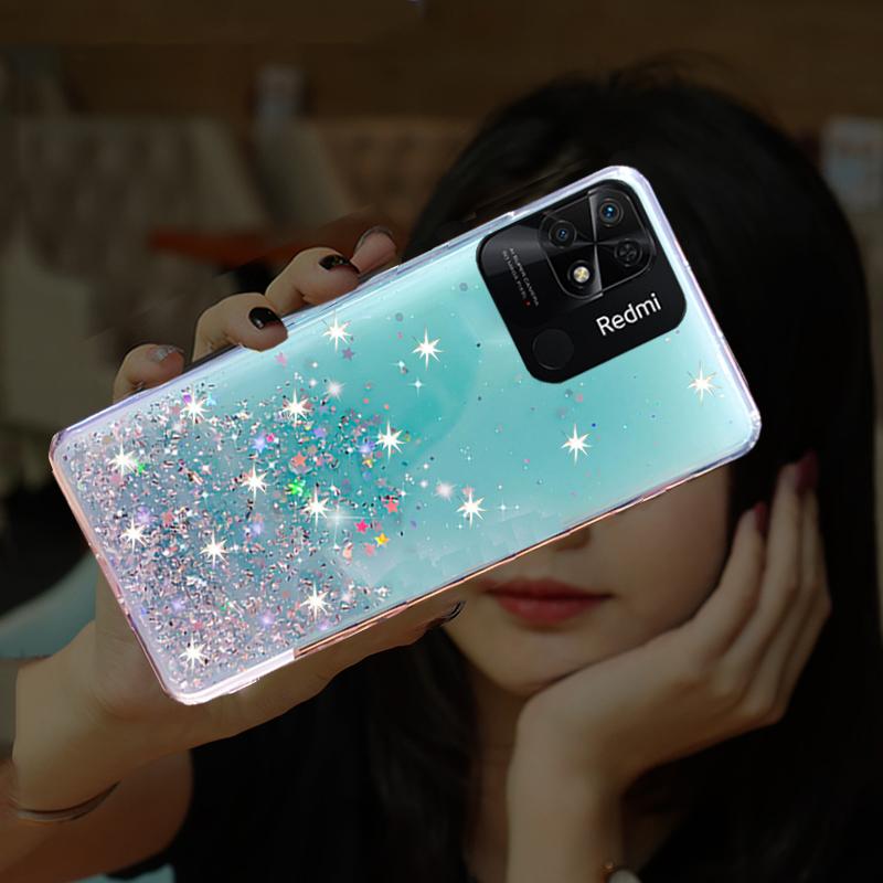 Yoedge 2 Pezzi Cover Natalizie Per Xiaomi Redmi 10C/10 Power - Custodia Morbida Silicone Con Alce E Decorazioni - Regalo Donna