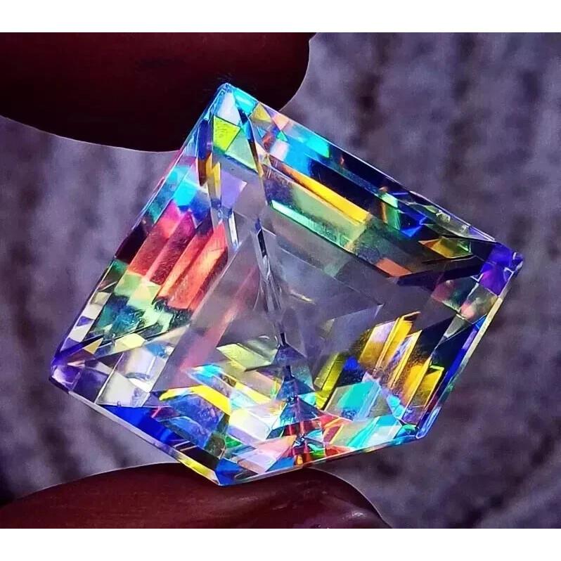 Naturalny Mystic Quartz Kolor Tęczowy 50-52 Karat Certyfikowany Wspaniały Luźny Kamień Szlachetny