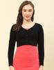Womens Solid Black V Neck Full Sleeve Sweater