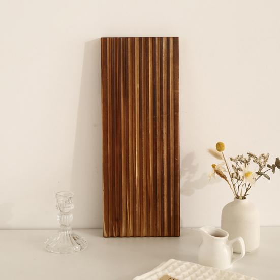Wooden Serving Platter, Geometric Design Boho Decorative Serving Tray for Fruit, Bread, Vegetables, Multi-use Organizer Tray for Coffee Table, Dinner,