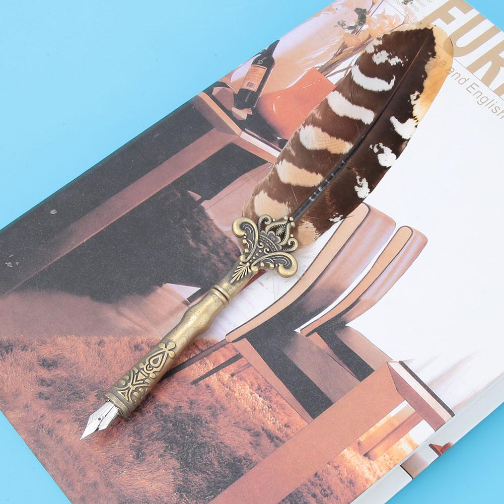 Vintage  Pen Fountain Pens With Empty Ink Bottle  3 Nibs Set Stationery Gift