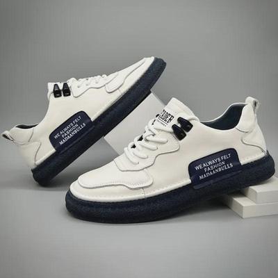 Weiße Freizeitschuhe aus echtem Rindsleder für Herren – Atmungsaktiv, weiche Sohle, trendige All-Match-Sneaker für Frühling und Herbst