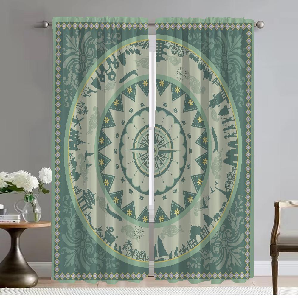 

Шторы для интерьера дома в китайском стиле, 2 шт., противомоскитные шторы для камеры, украшение на Хэллоуин, затемняющие шторы, перегородки W50xH70cmx2pcs-CL