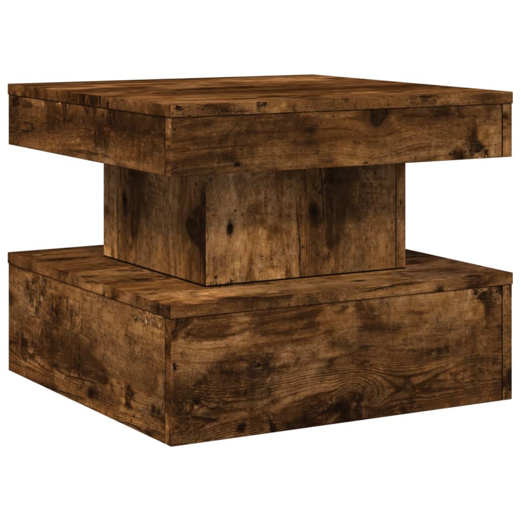 VidaXL Couchtisch mit LED-Leuchten Räuchereiche 50x50x40 cm