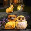 Outdoor Solar Power Yard Animal Ornament Lamp LED Garden Landscape Lamp Rabbit Owl Snail Puppy Night
