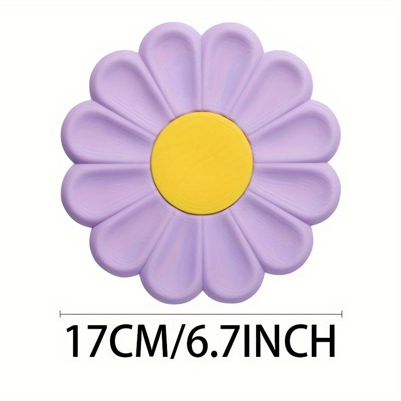 

1pc Silicone Trivets Mat Heat Resistant Non-Slip Pot Holder Pad 3.74inch 6.69inch 8.66inch 3 Sizes for Hot Pots & Pans, Cute Daisy Kitchen Gift 17cm/6.7inch