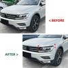 Headlight Eyebrow Lamp Eyelids Trim Cover For Volkswagen Tiguan MK2 2017–20