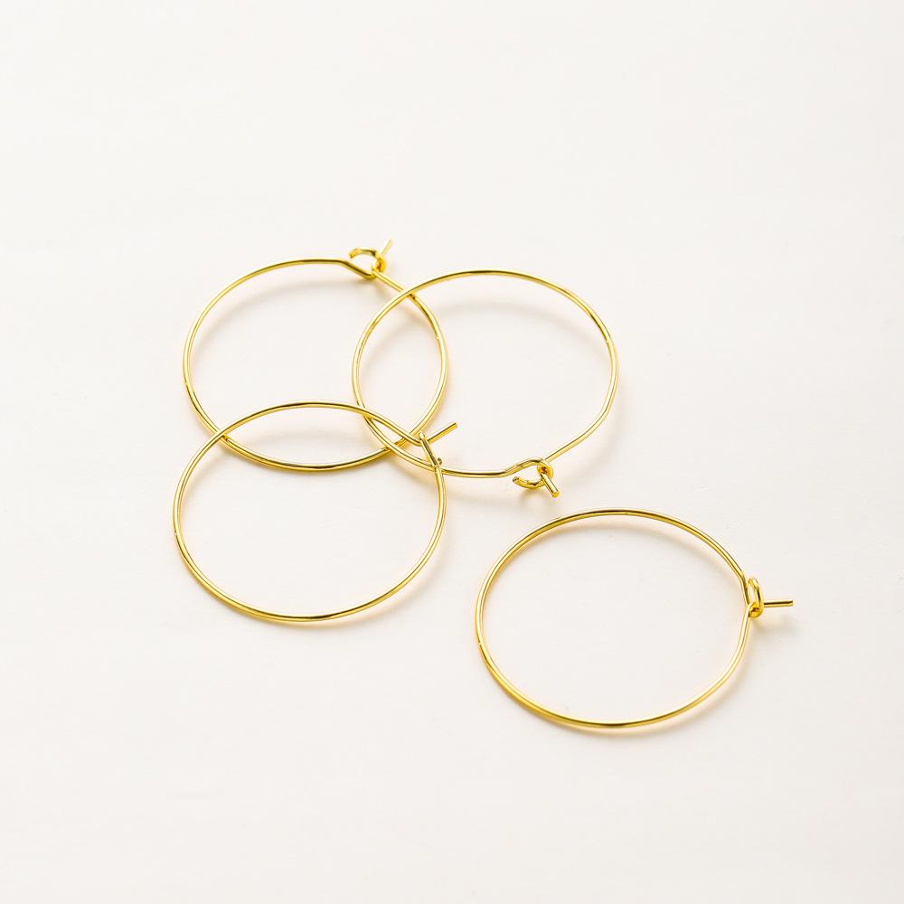 14k/18k Gold-Plated Large Hoop Earrings - Copper DIY Accessories, European & American Style