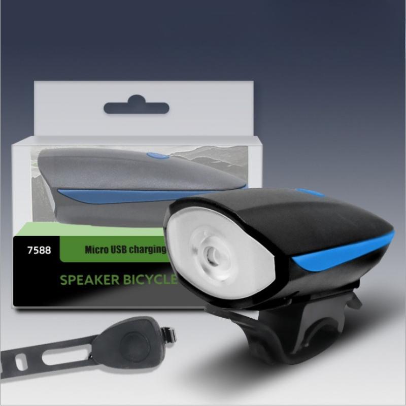 1Pc Bicycle Lights Horn Lights Headlights USB Charging Mountain Bike Waterproof Lights Bicycle Night Ride Accessories Equipment
