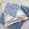 French Women's Small Breasts and Thin Sexy Lace Without Steel Rim Triangle Cup Showing Small Upper Support Bra Set Summer