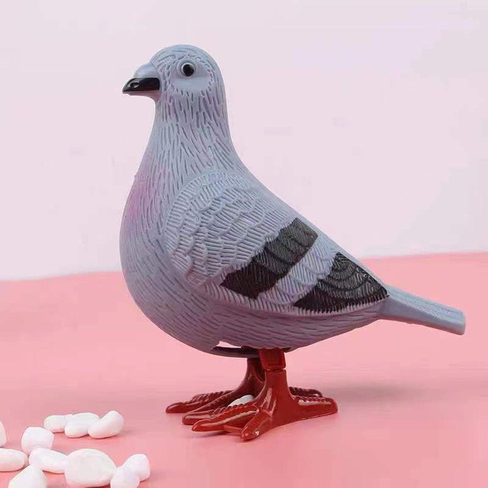 Pull Back Pigeon Animal Model Artificial Feather Figurine Pigeon Clockwork Toys Wind Up Toys