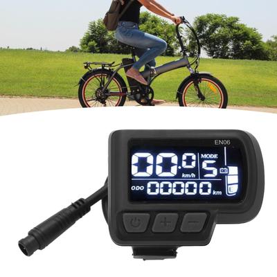 EN06 LCD Měřič displeje na kolo Tachometr s konektorem pro světlo 6pinový Vodotěsný kabel 24V 36V 48V 60V Panel displeje pro elektrokolo pro řídítka 22,2 mm