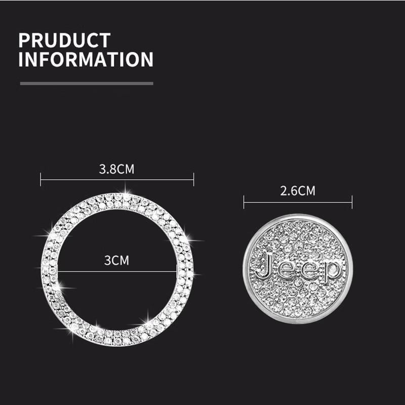 Car One-start Button Diamond Decoration Stickers For Jeep Wrangler Grand Cherokee Compass Renegade Cherokee Gladiator