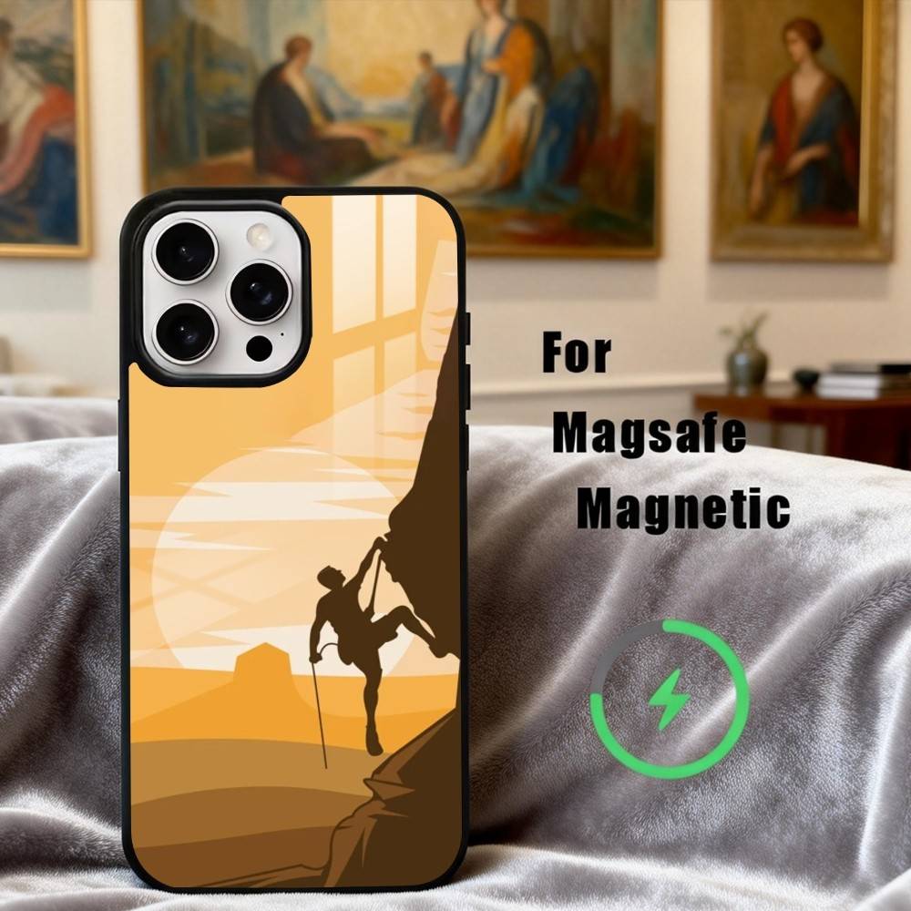 R-Rock C-Climbing Wall Art Phone Case For iPhone 17,16,15,14,13,12,Plus,Pro,Max for Magsafe Magnetic Wireless Charging