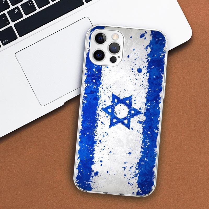 Pouzdro na telefon David s židovským symbolem hvězdy pro Apple iPhone 11 12 13 15 14 Pro 7 XR X XS Max 8 Plus + Mini SE s vlastním potiskem a měkkým krytem