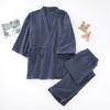 Set Giapponese Casual Pigiama in Cotone Due Pezzi Coppia Yukata Largo Felpa da Uomo Morbido Confortevole Traspirante Set Tuta da Vapore Casa